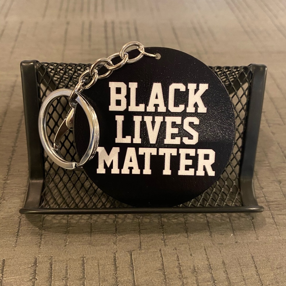 Wood Pendant Silver stainless steal key chain ✊🏾